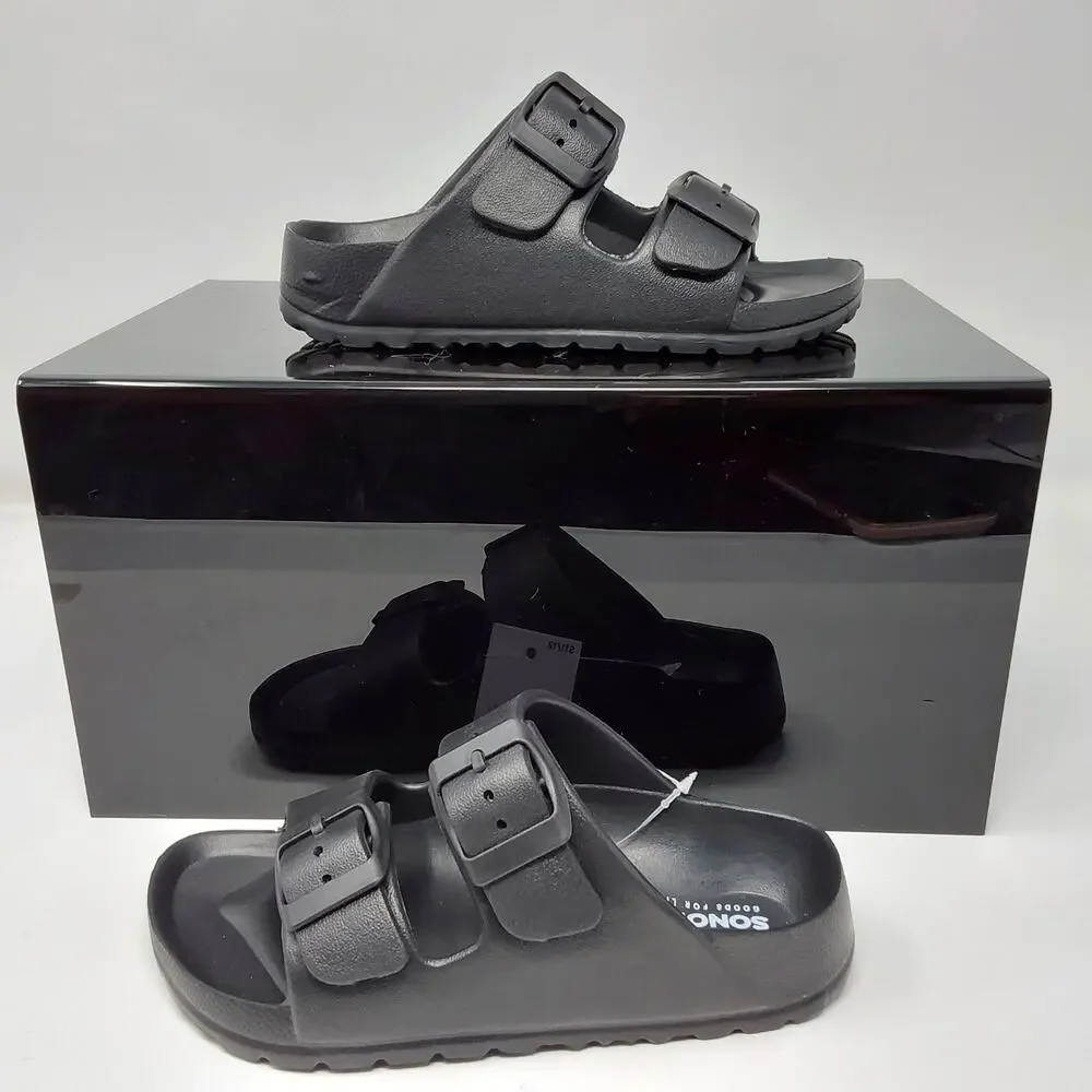 Sonoma Kids Double Buckle Slide Sandals Black EVA Comfort Slides Size 11/12